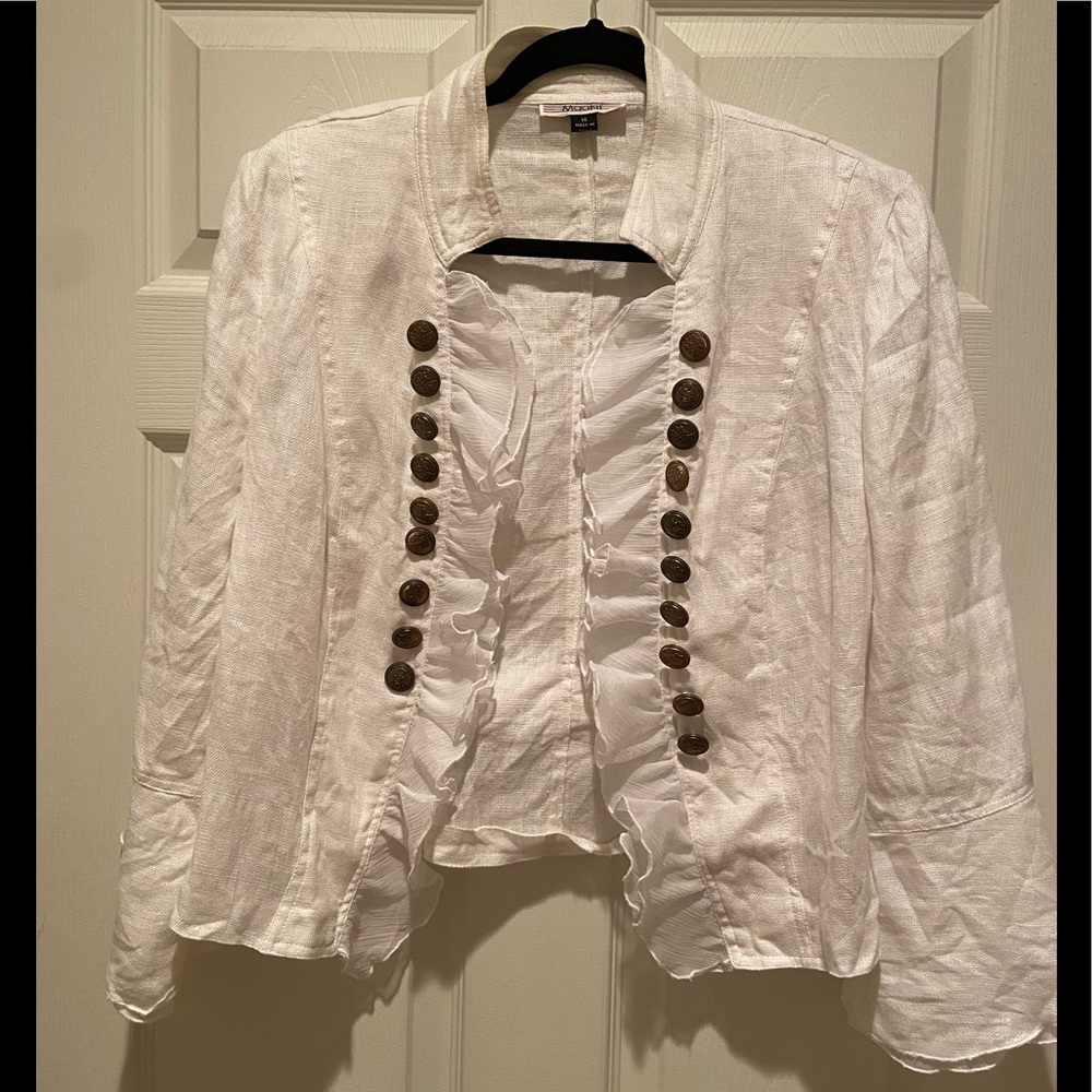 Vintage Maakif linen open front jacket